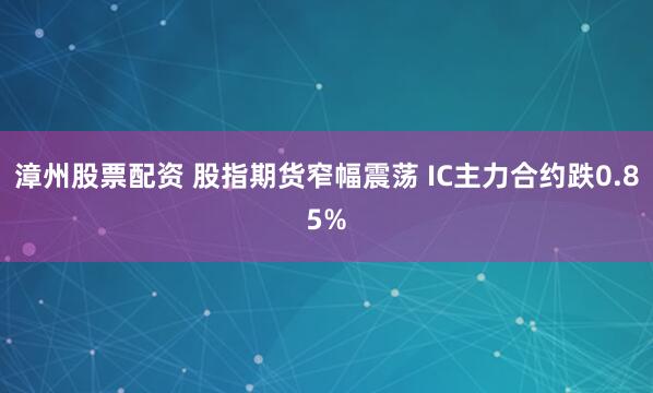 漳州股票配资 股指期货窄幅震荡 IC主力合约跌0.85%